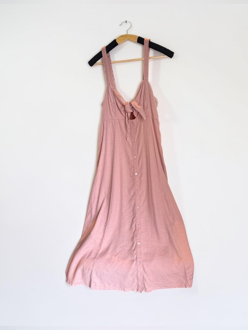 Splendid Pink Tie Front Button Midi Dress NWT Size M 💗 - Picture 4 of 7
